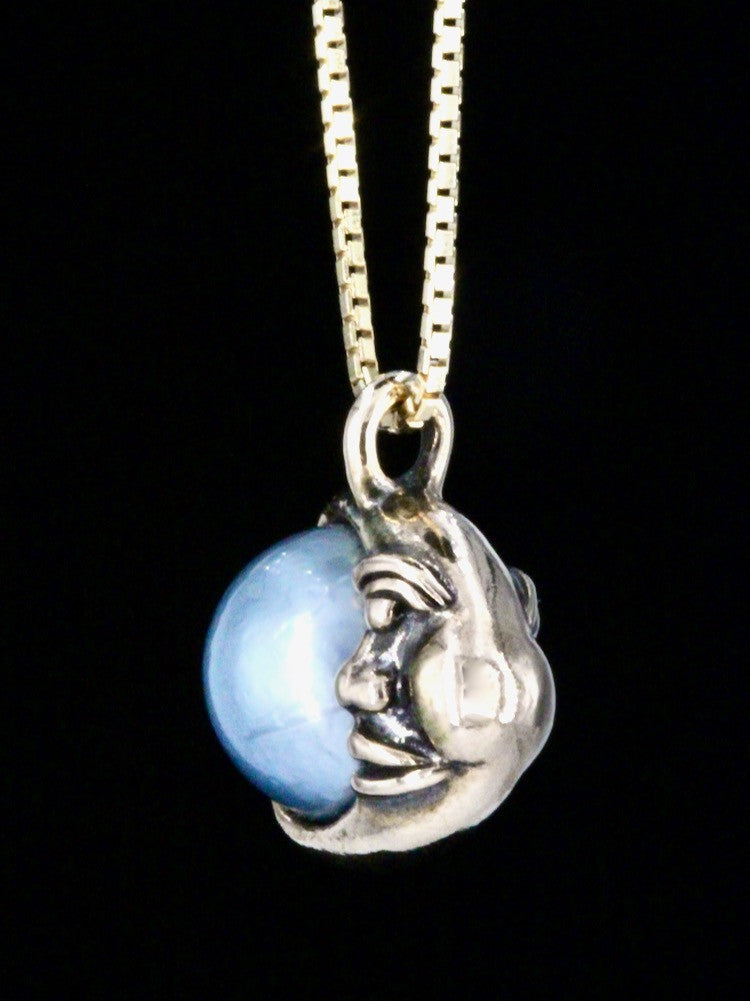 Moon Orb Pendant with South Sea Pearl - 14K gold