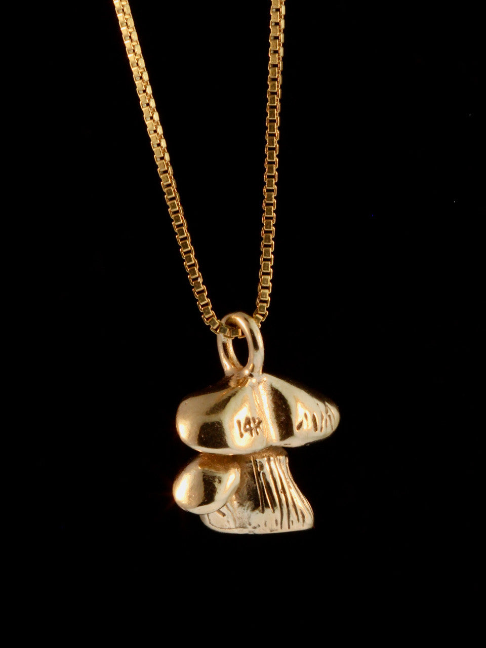 Tiny Mushroom Charm - 14K Gold