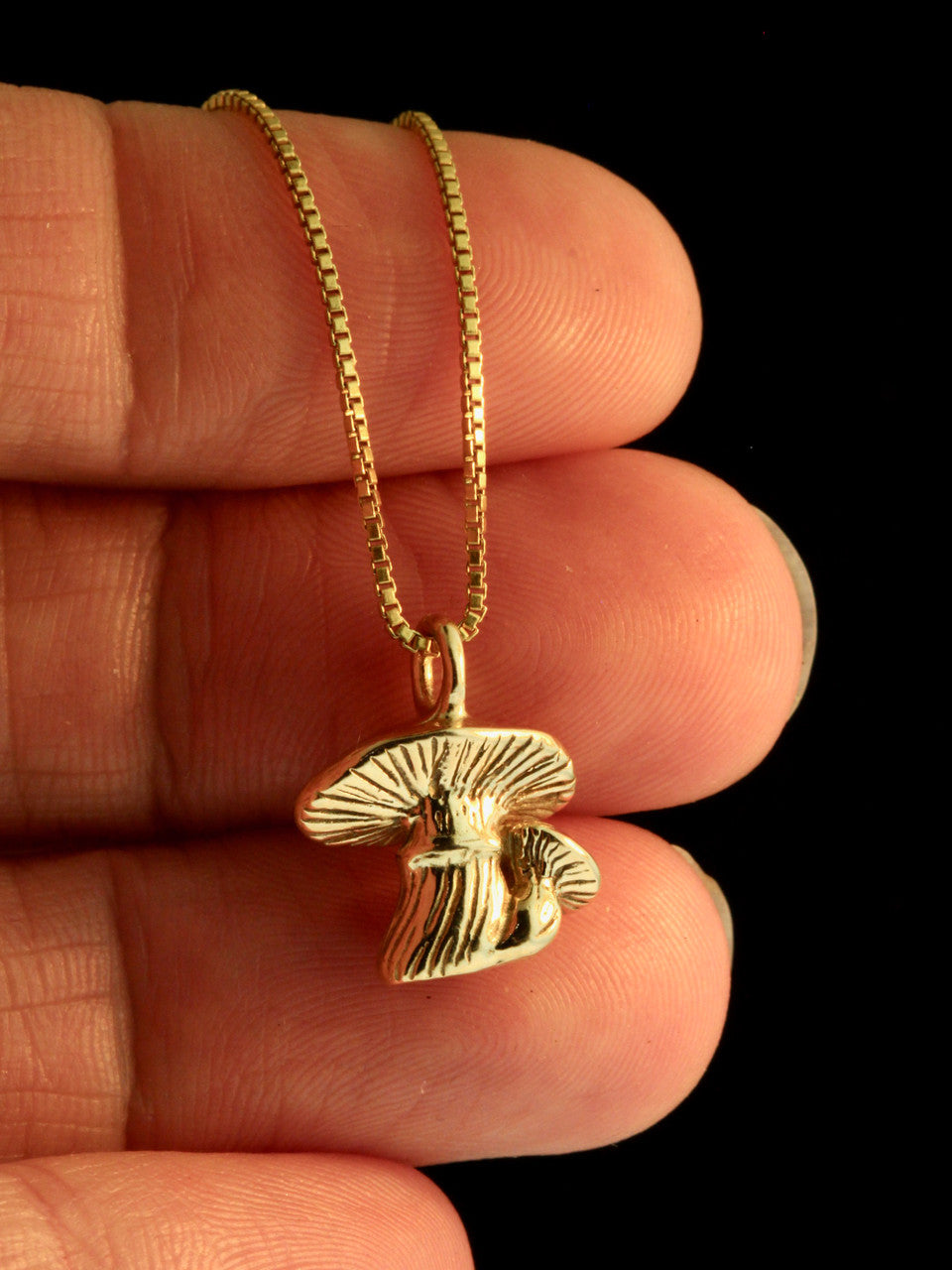 Tiny Mushroom Charm - 14K Gold