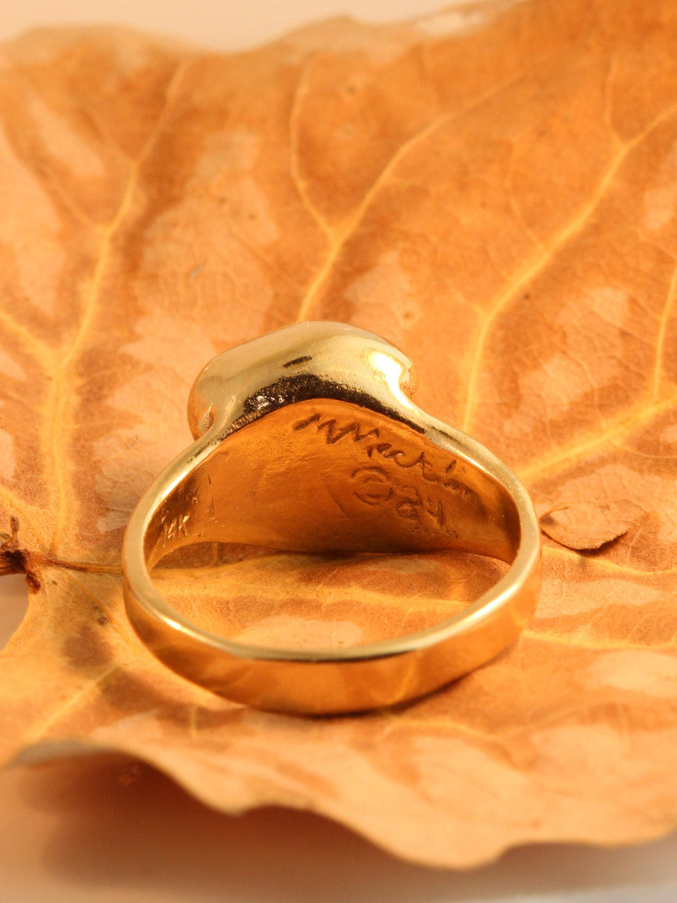 Mushroom and Gnome Ring - 14K Gold