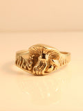 Mushroom and Gnome Ring - 14K Gold