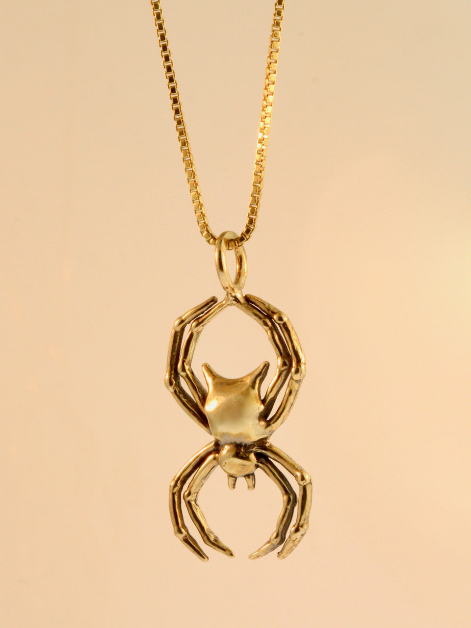 Orb Weaver Spider Charm - 14K Gold