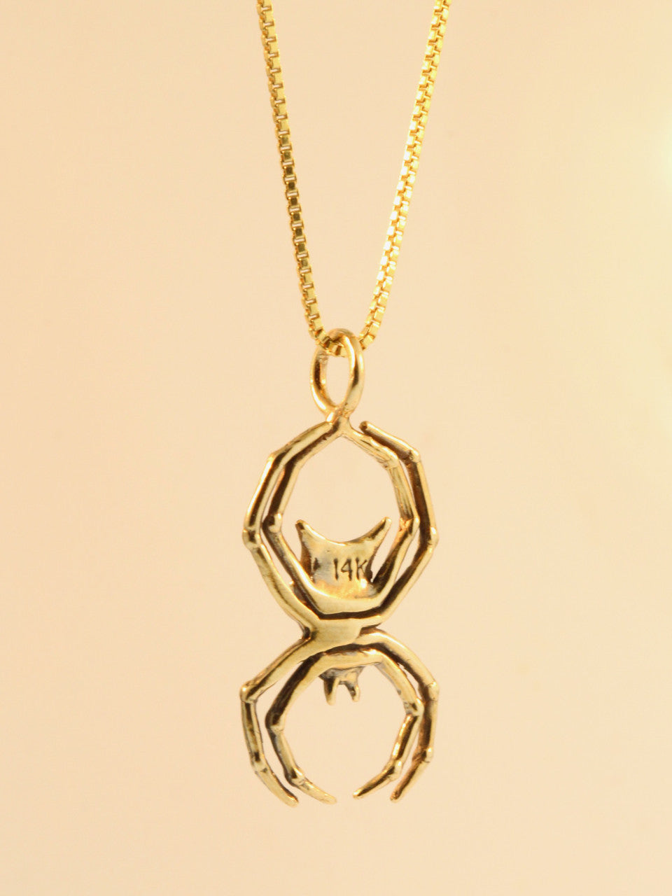 Orb Weaver Spider Charm - 14K Gold