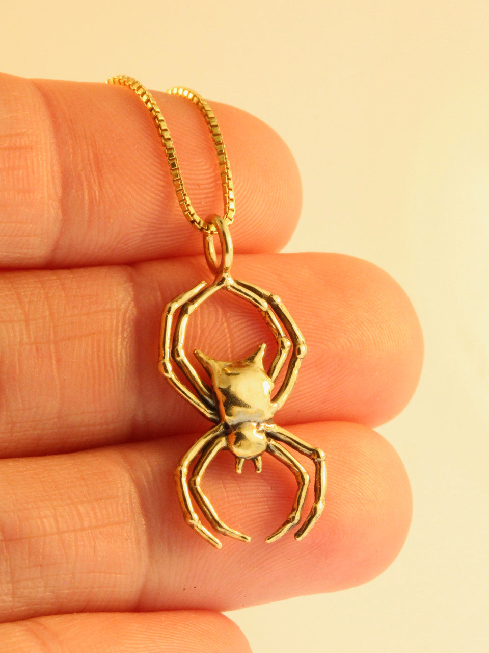 Orb Weaver Spider Charm - 14K Gold