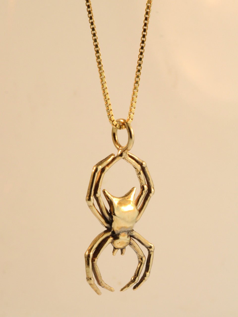 Orb Weaver Spider Charm - 14K Gold