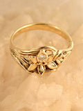 Orchid Ring with .05 Diamond - 14K Gold