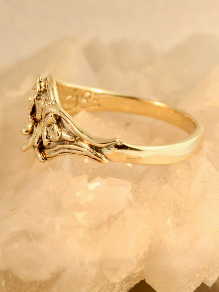 Orchid Ring with .5 Diamond - 14k Gold