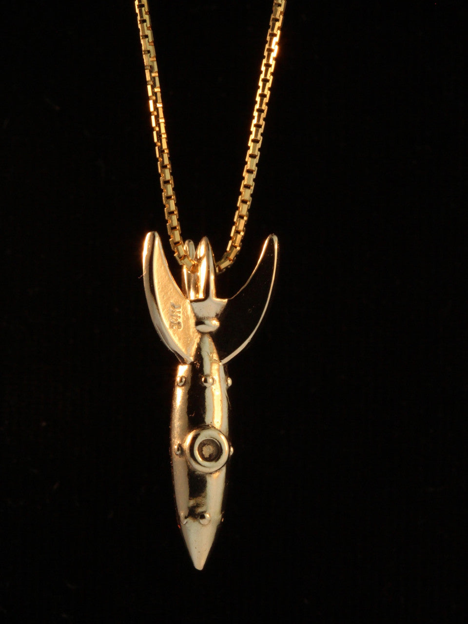 Alien Rocket Charm RKT-2 - 14k Gold