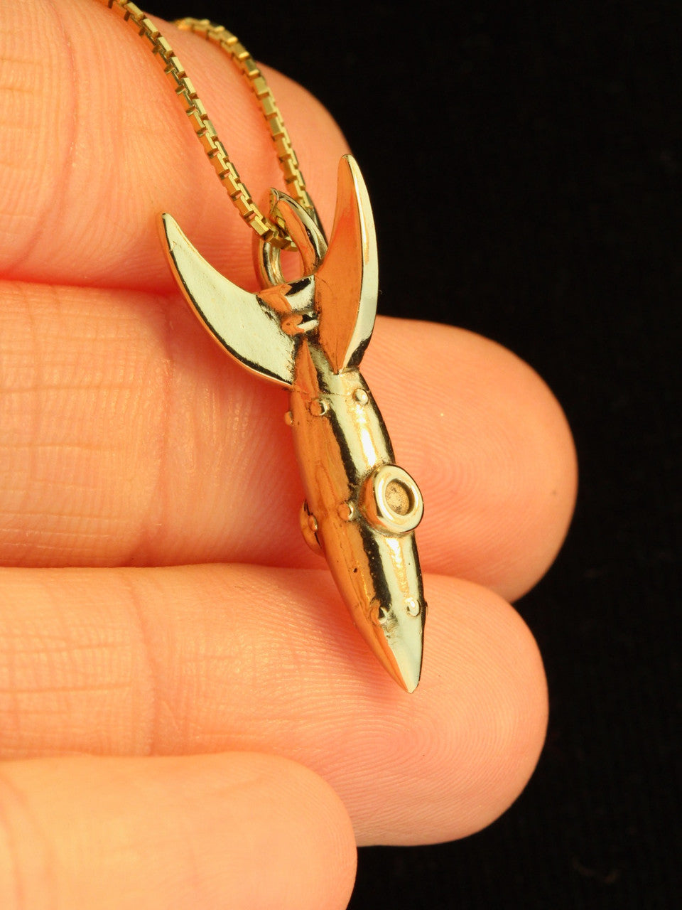 Alien Rocket Charm RKT-2 - 14k Gold