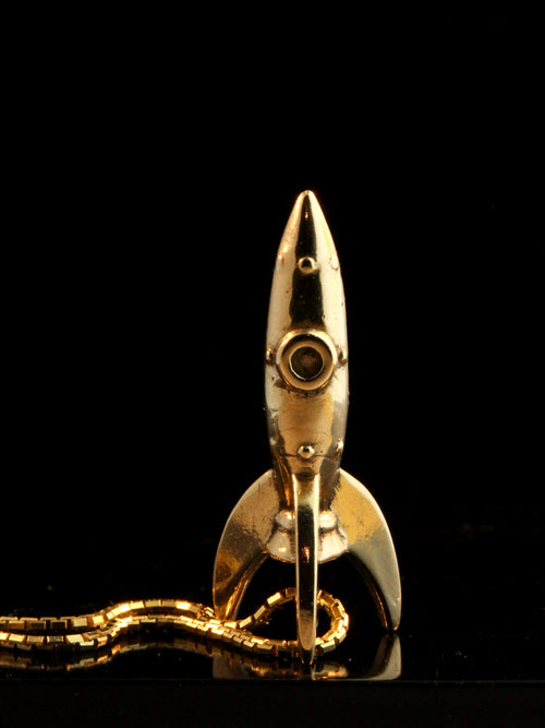 Alien Rocket Charm RKT-2 - 14k Gold