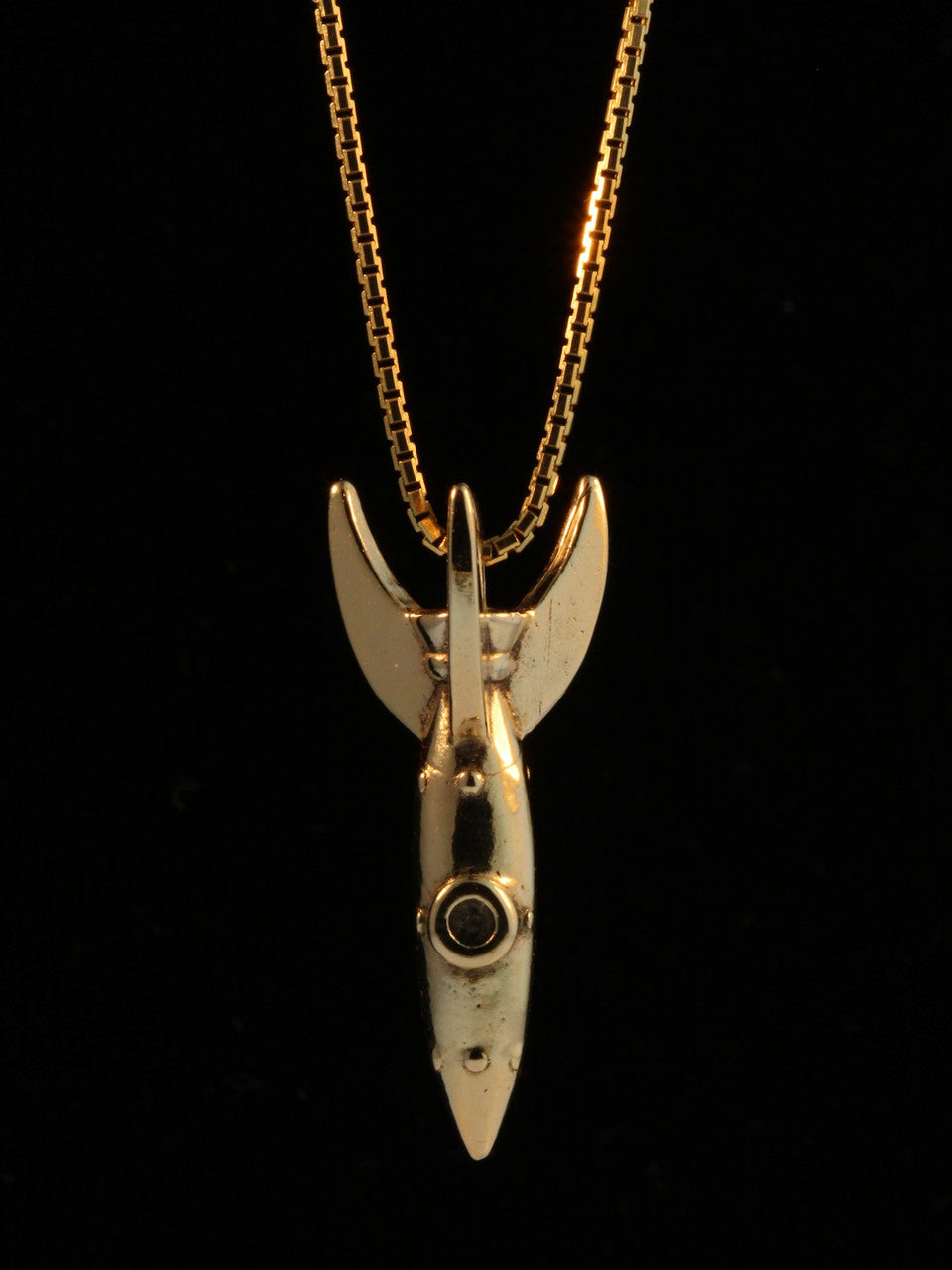 Alien Rocket Charm RKT-2 - 14k Gold