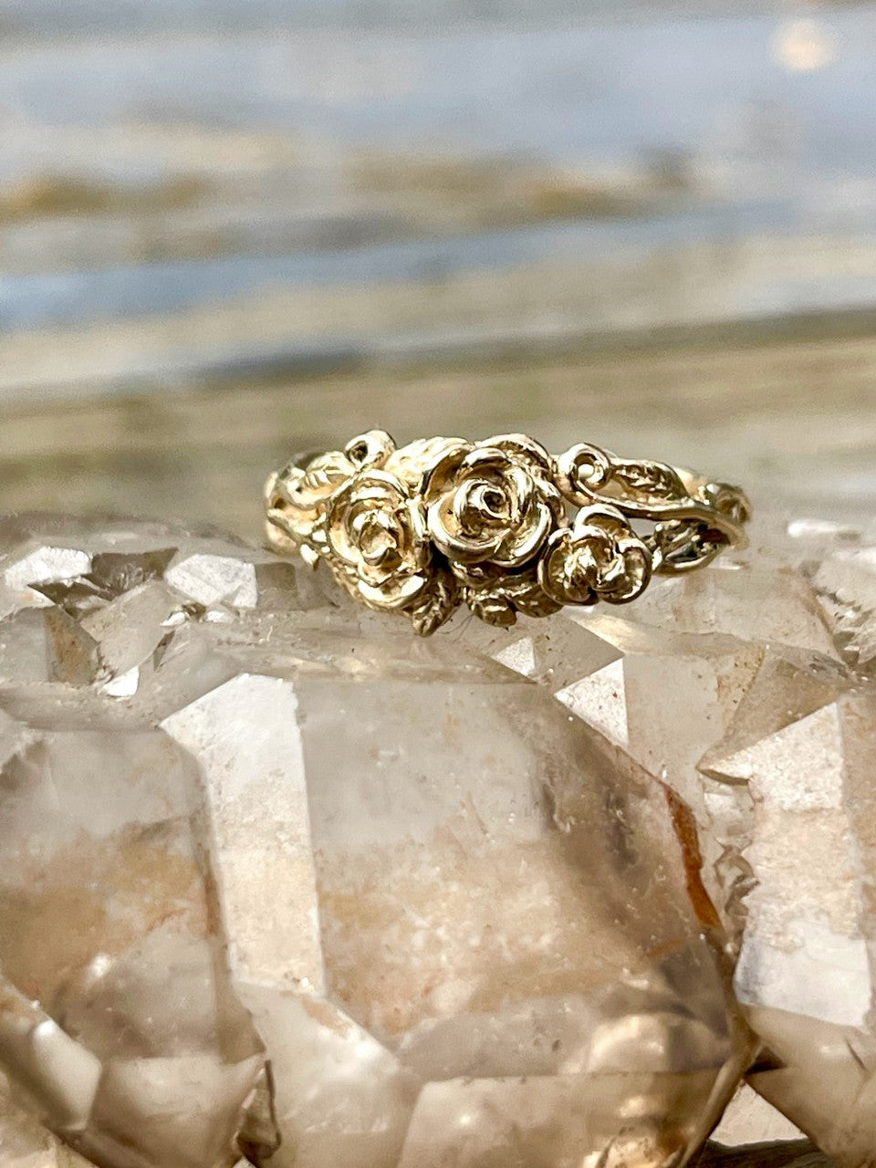 Rose Tendril Ring - 14k Gold