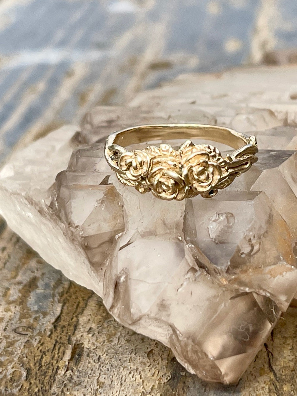 Rose Tendril Ring - 14k Gold
