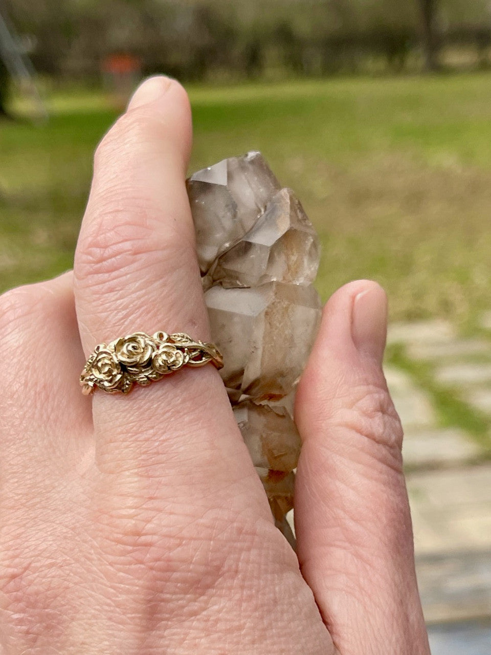 Rose Tendril Ring - 14k Gold