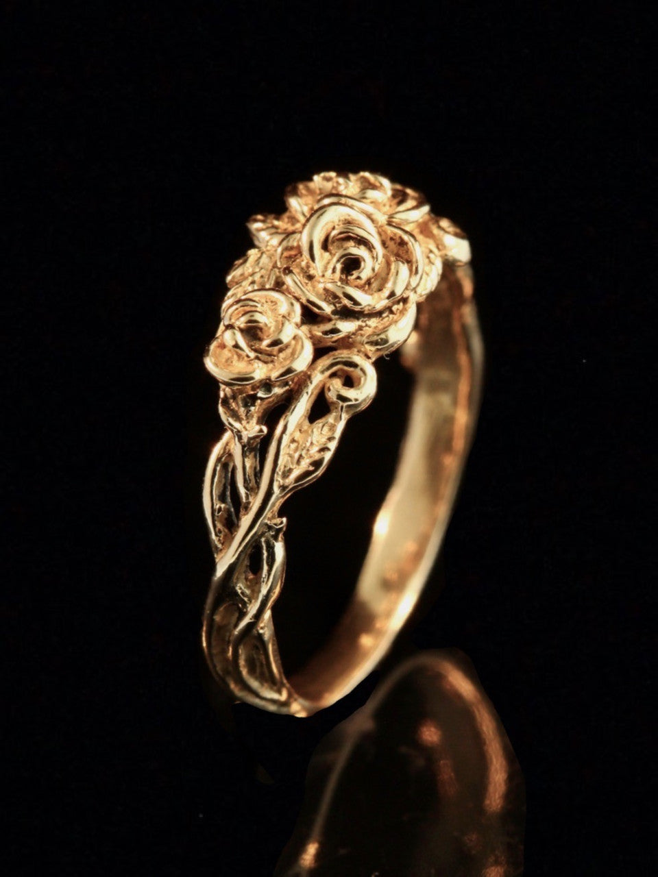 Rose Tendril Ring - 14k Gold