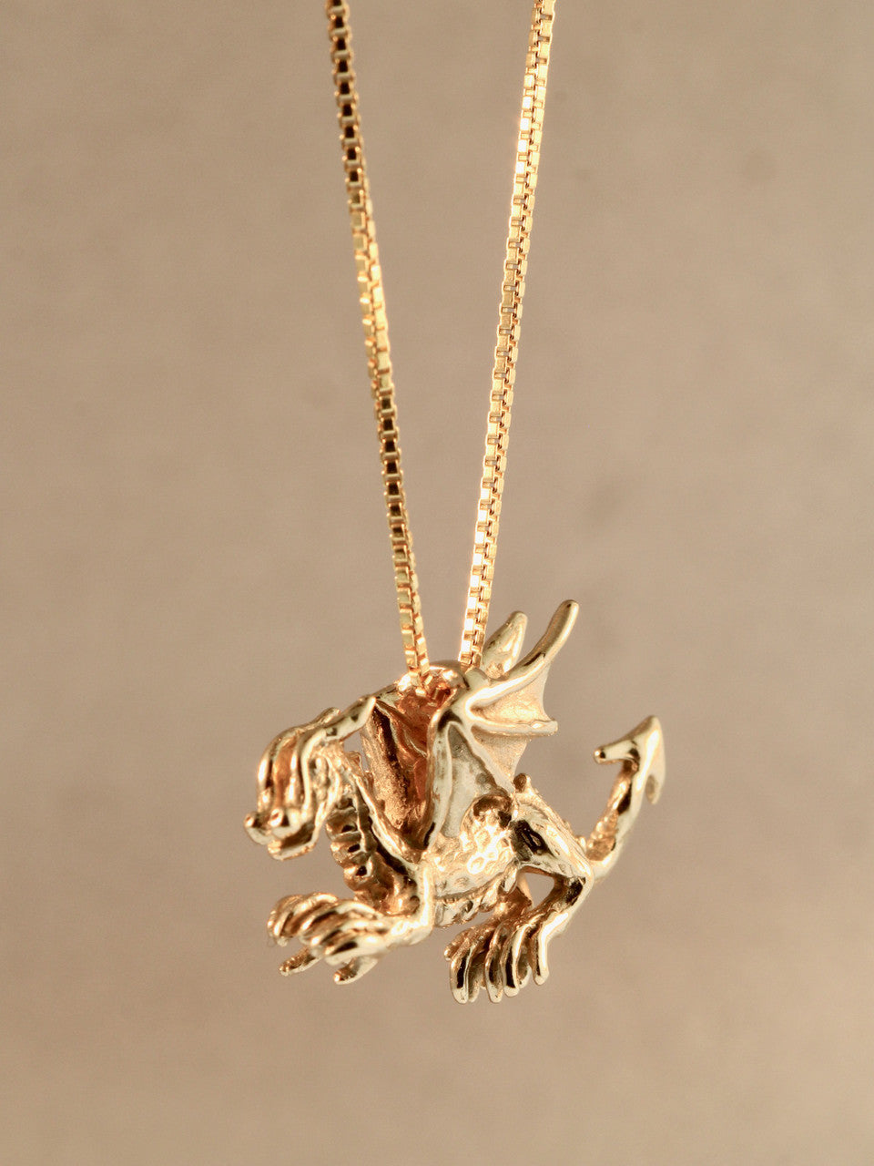 Welsh Dragon Charm - 14K Gold