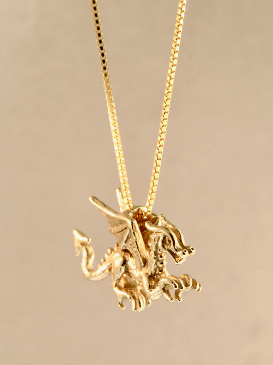 Welsh Dragon Charm - 14K Gold