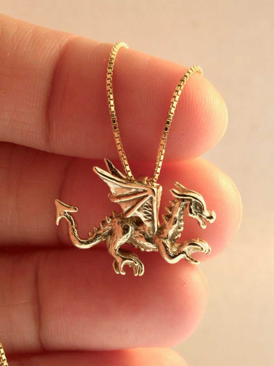 Welsh Dragon Charm - 14K Gold
