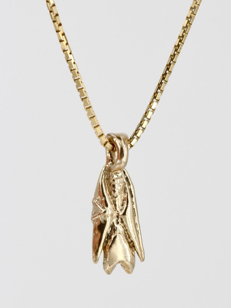 14k Gold Bat Briolette Charm