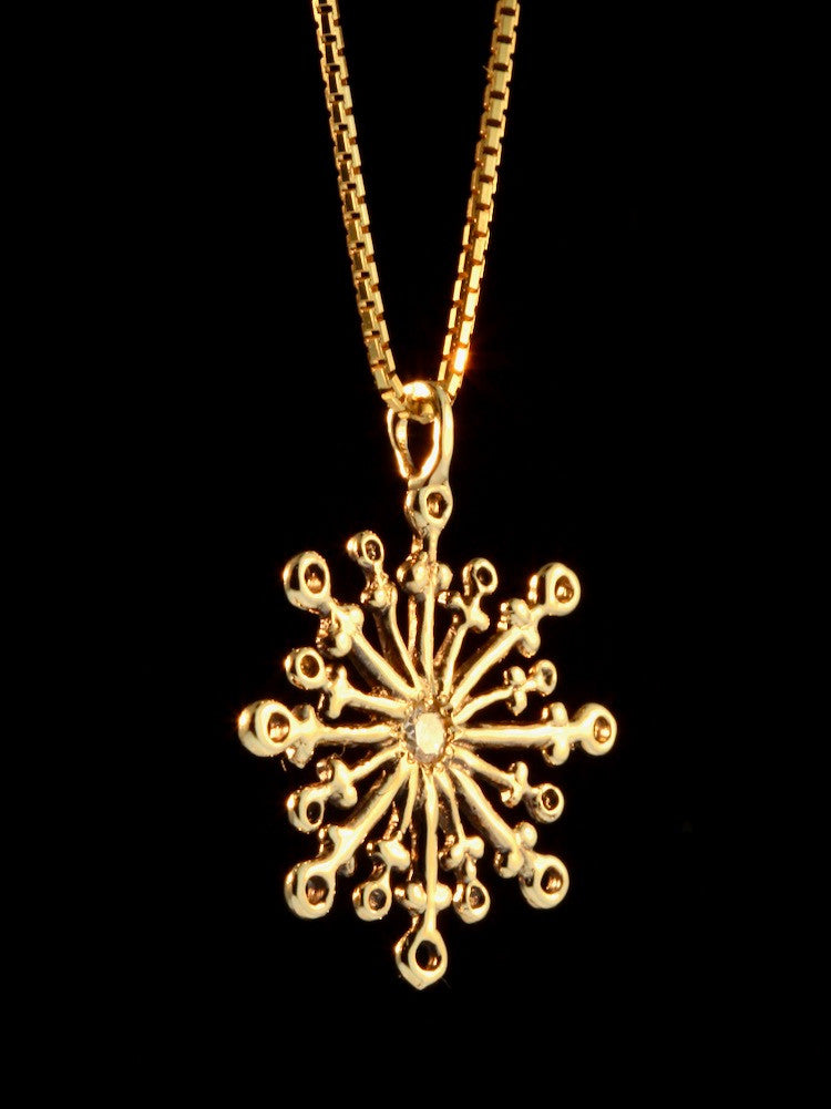 Snowflake with Diamond - 14K gold