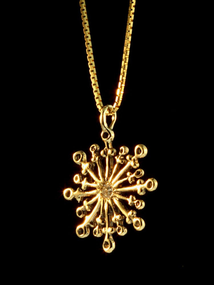 Snowflake with Diamond - 14K gold