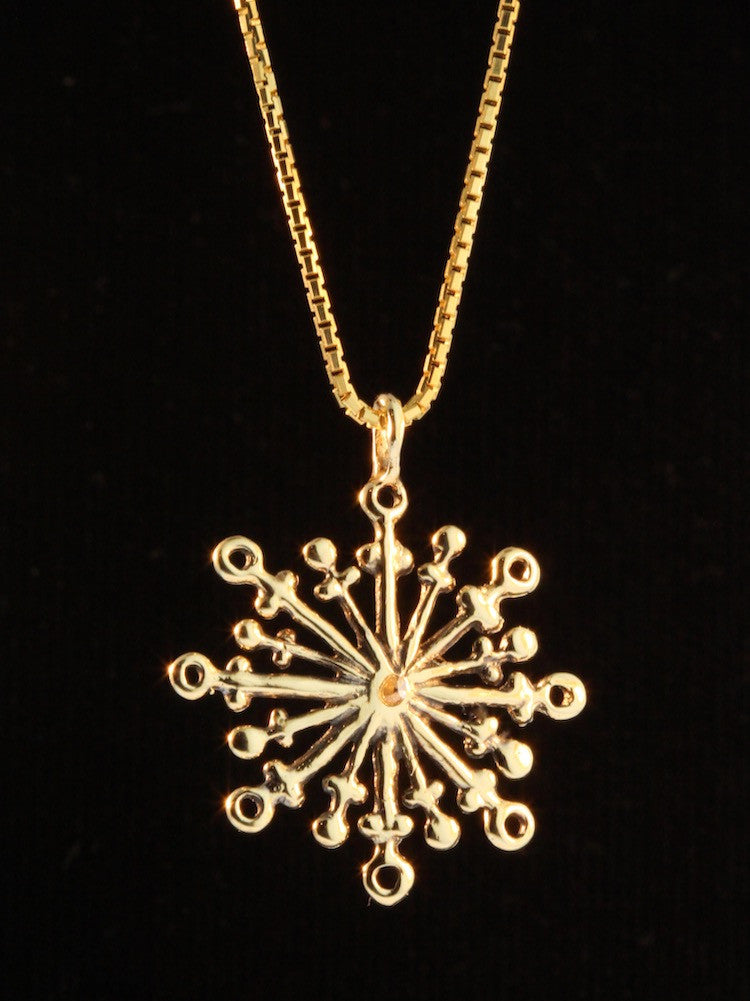 Snowflake with Diamond - 14K gold