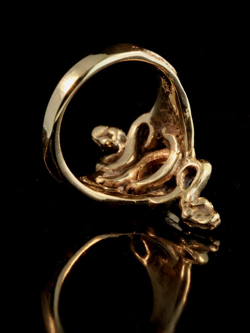 Alpha Omega Ring with Tsavorite - 14K gold