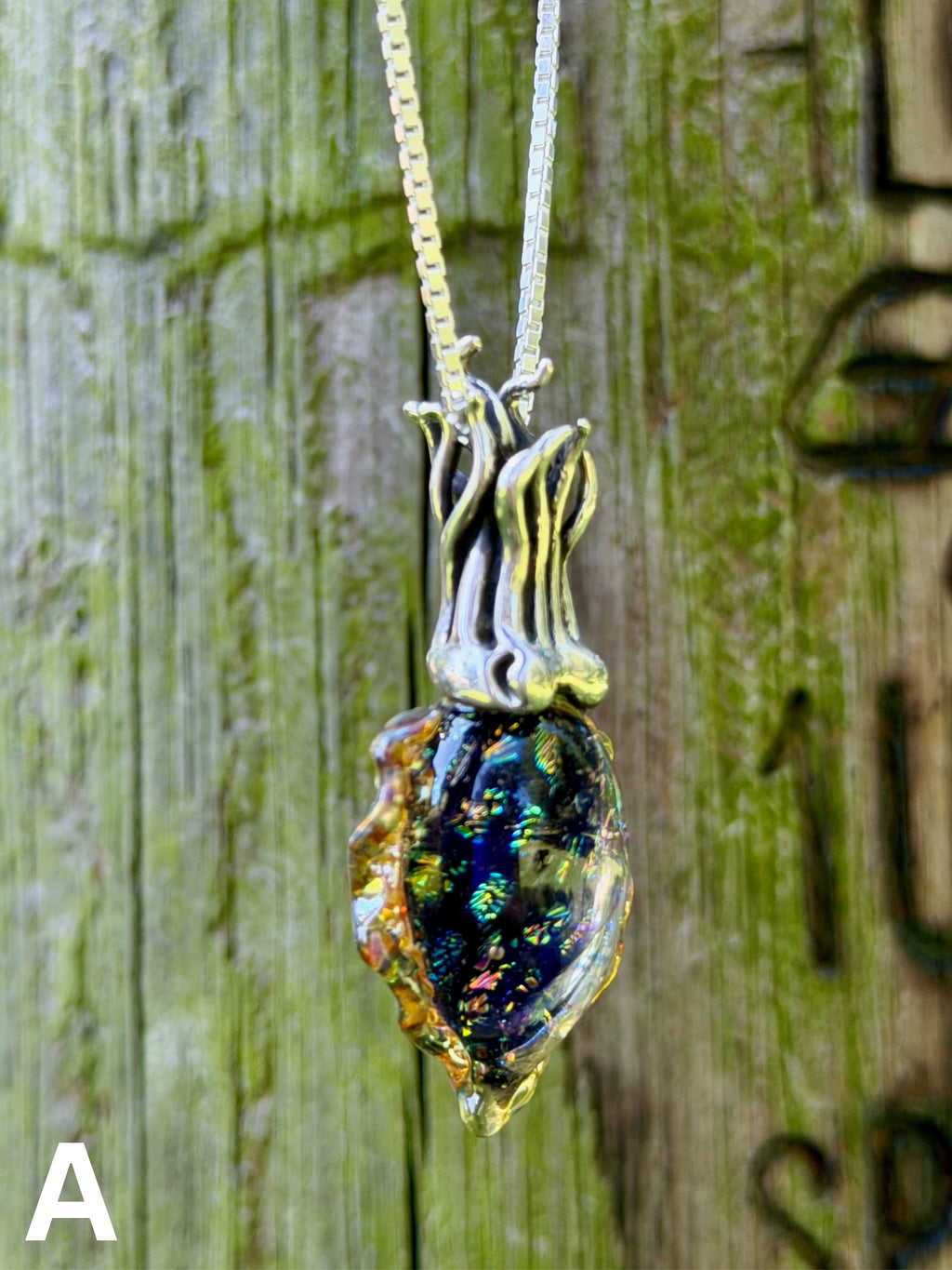 Iridescent Cuttlefish Pendant 2 - Sterling Silver