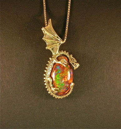 Grotto Dragon Pendant - 18K Gold - SOLD