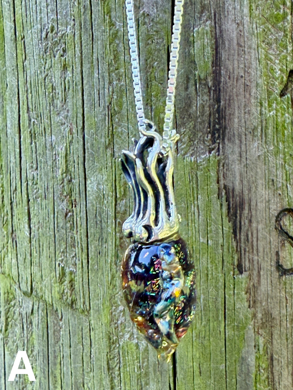 Iridescent Cuttlefish Pendant 2 - Sterling Silver