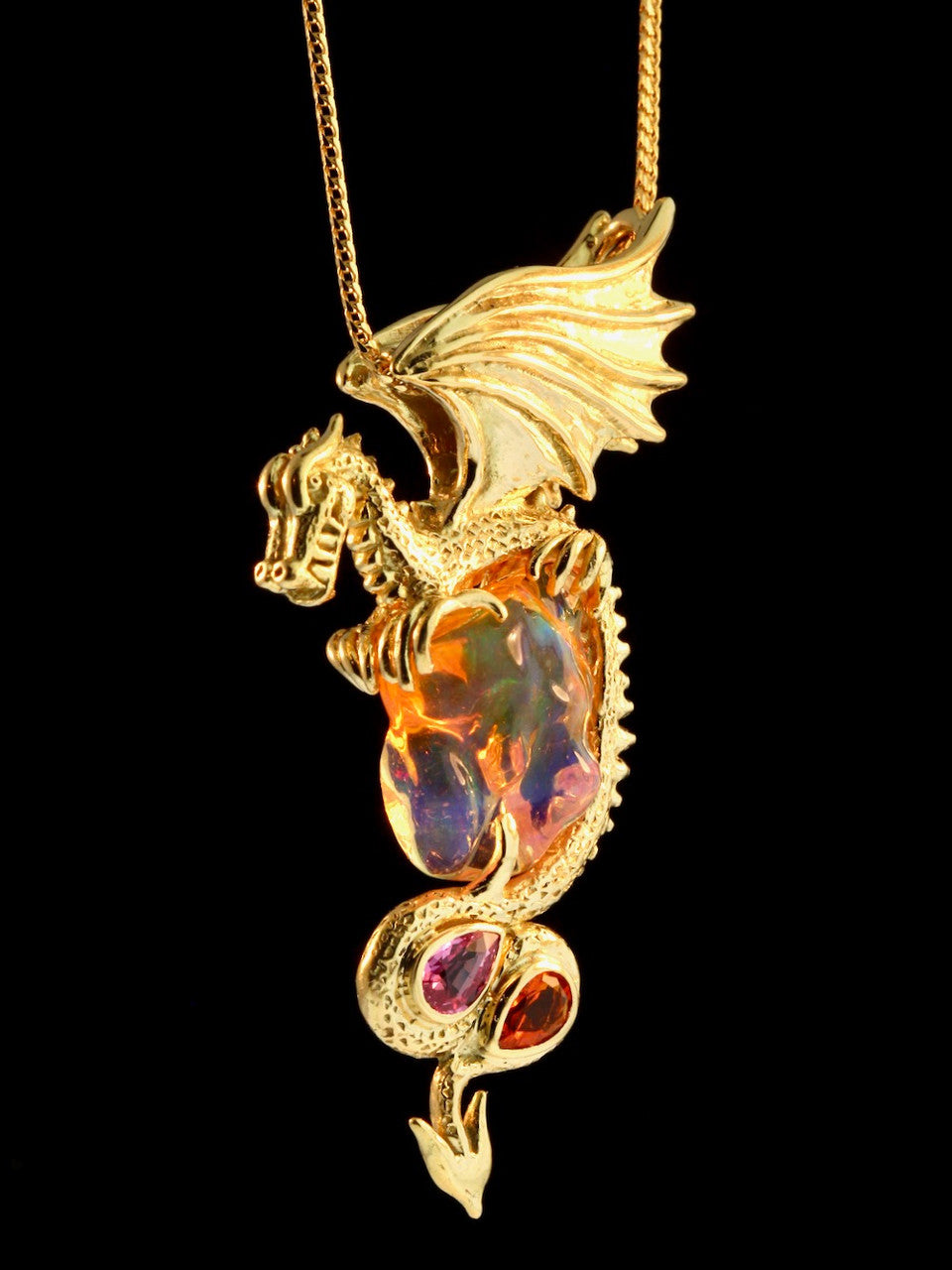 Luminiferous Opal Dragon Pendant