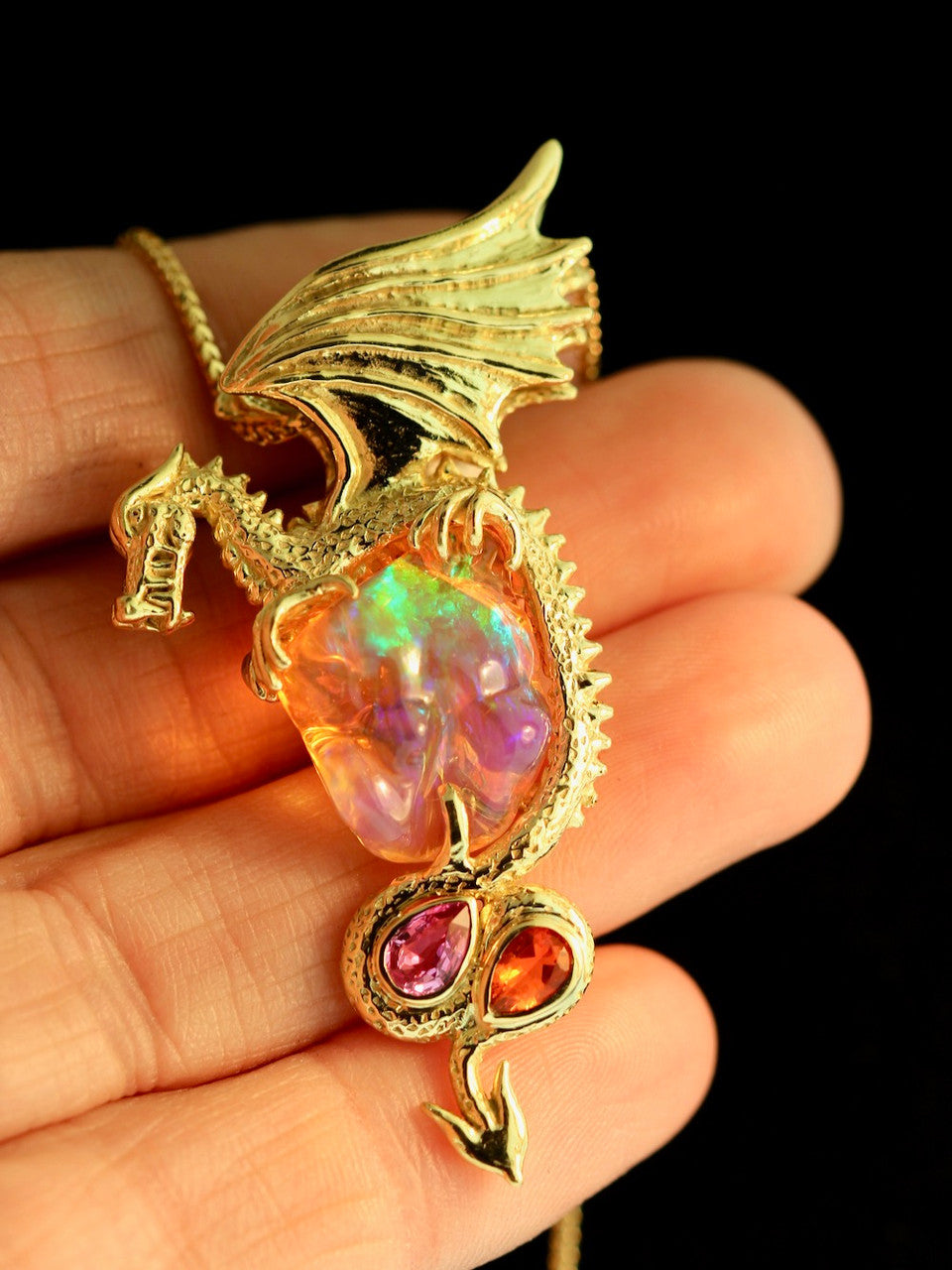 Luminiferous Opal Dragon Pendant
