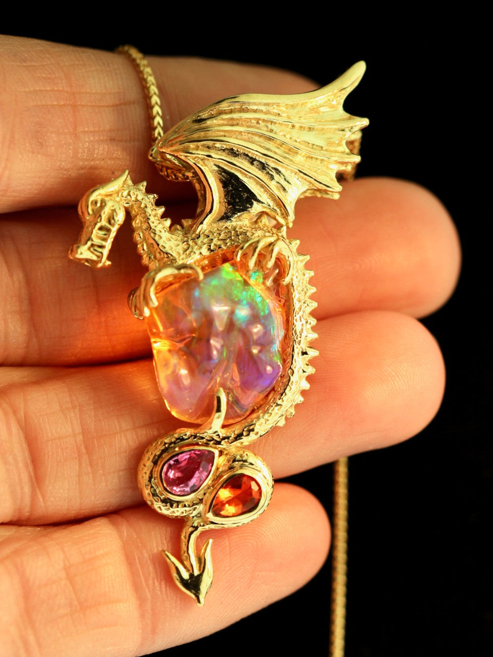 Luminiferous Opal Dragon Pendant