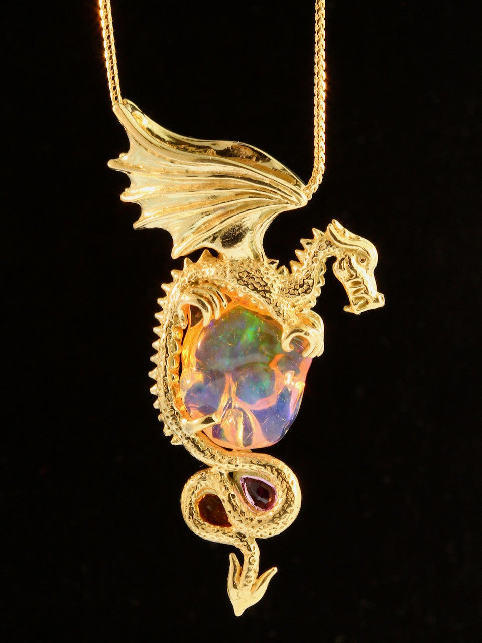 Luminiferous Opal Dragon Pendant