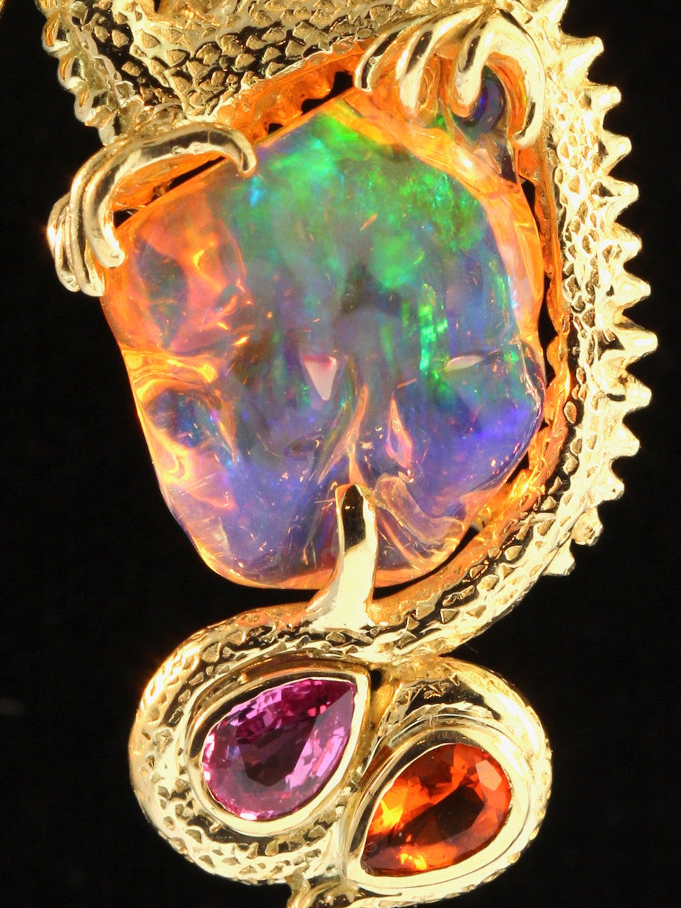 Luminiferous Opal Dragon Pendant