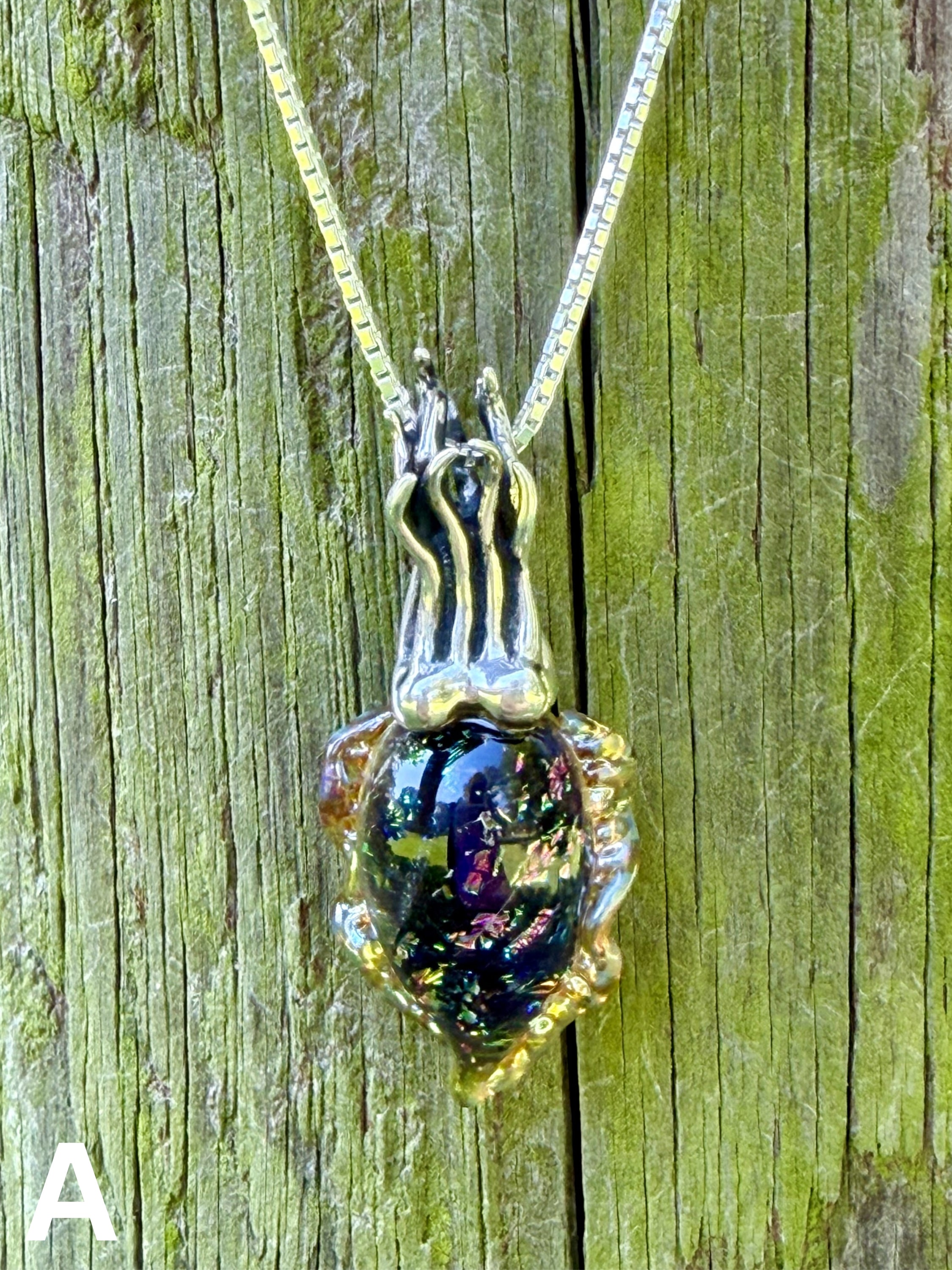 Iridescent Cuttlefish Pendant 2 - Sterling Silver