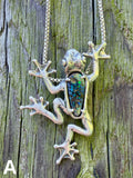 Treasure Back Tree Frog Pendant - Sterling Silver