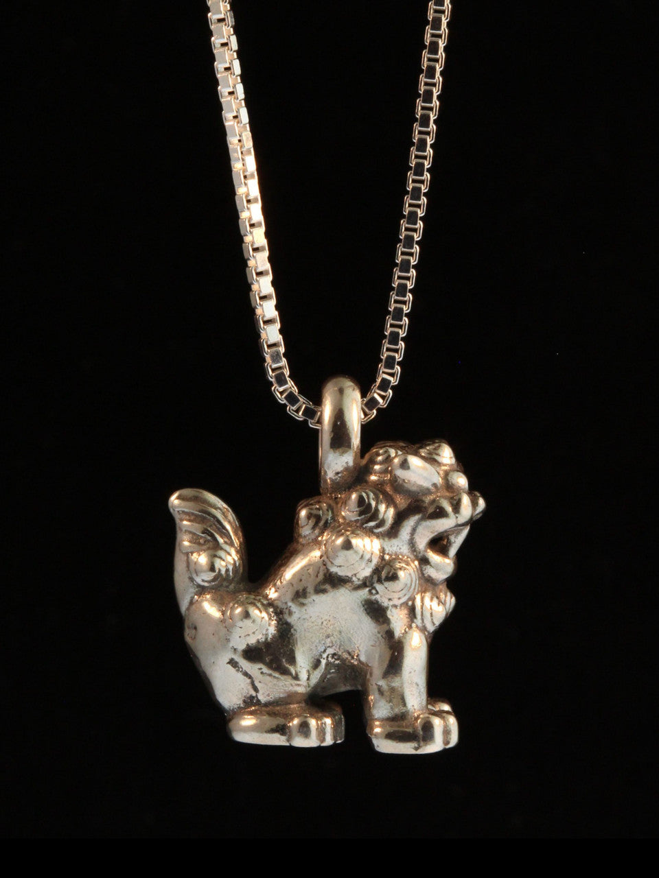 Okinawan Shisa Guardian Charm - Silver