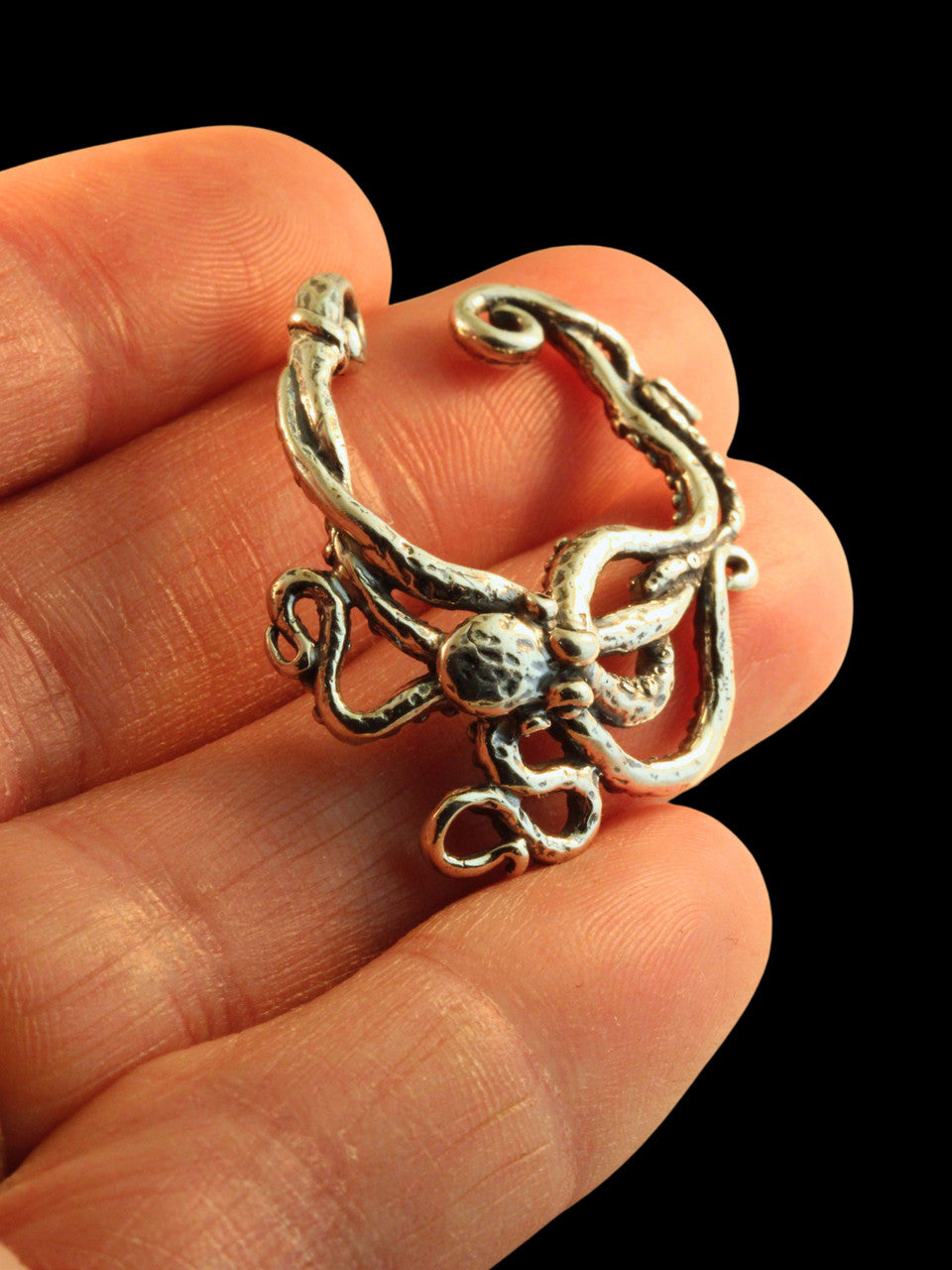 Octopus Ear Hoop - Silver