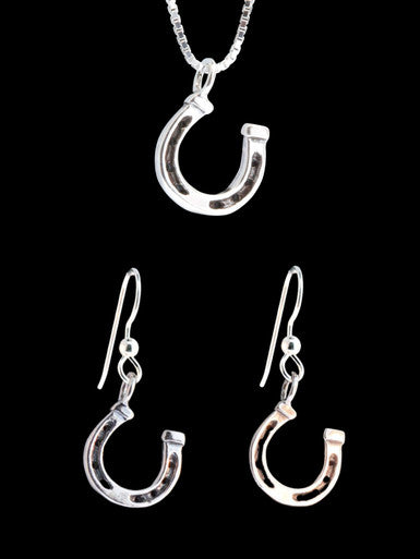 Lucky Horseshoe Jewelry Set - Sterling Silver