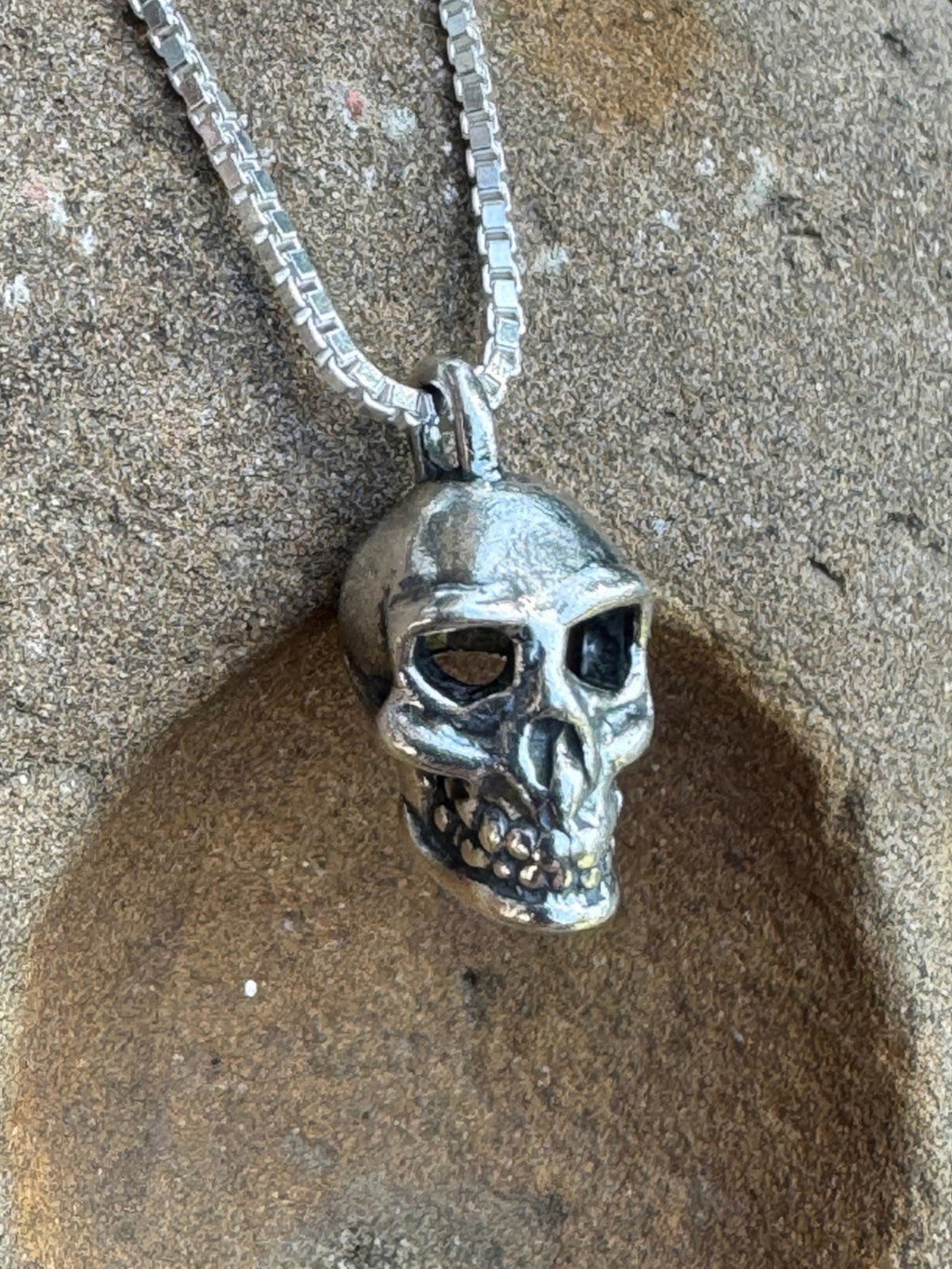 Small Skull Charm - Sterling Silver