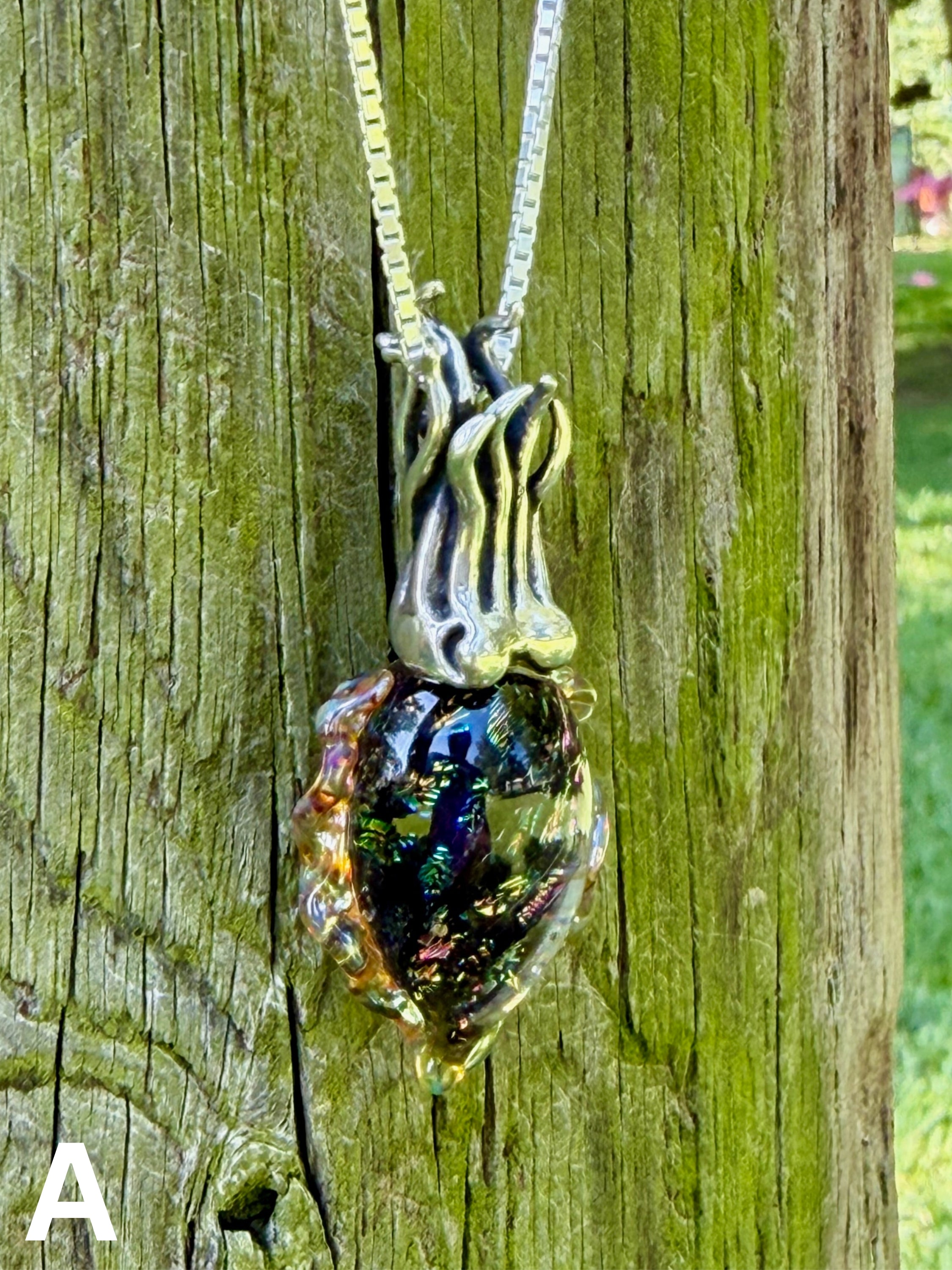 Iridescent Cuttlefish Pendant 2 - Sterling Silver