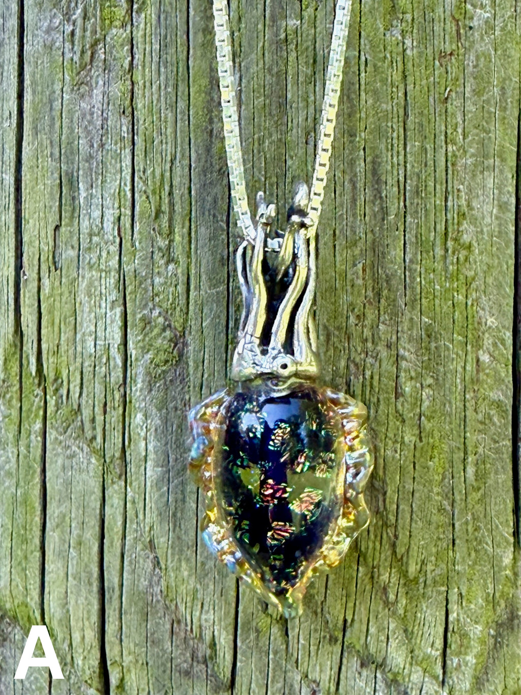 Iridescent Cuttlefish Pendant 2 - Sterling Silver