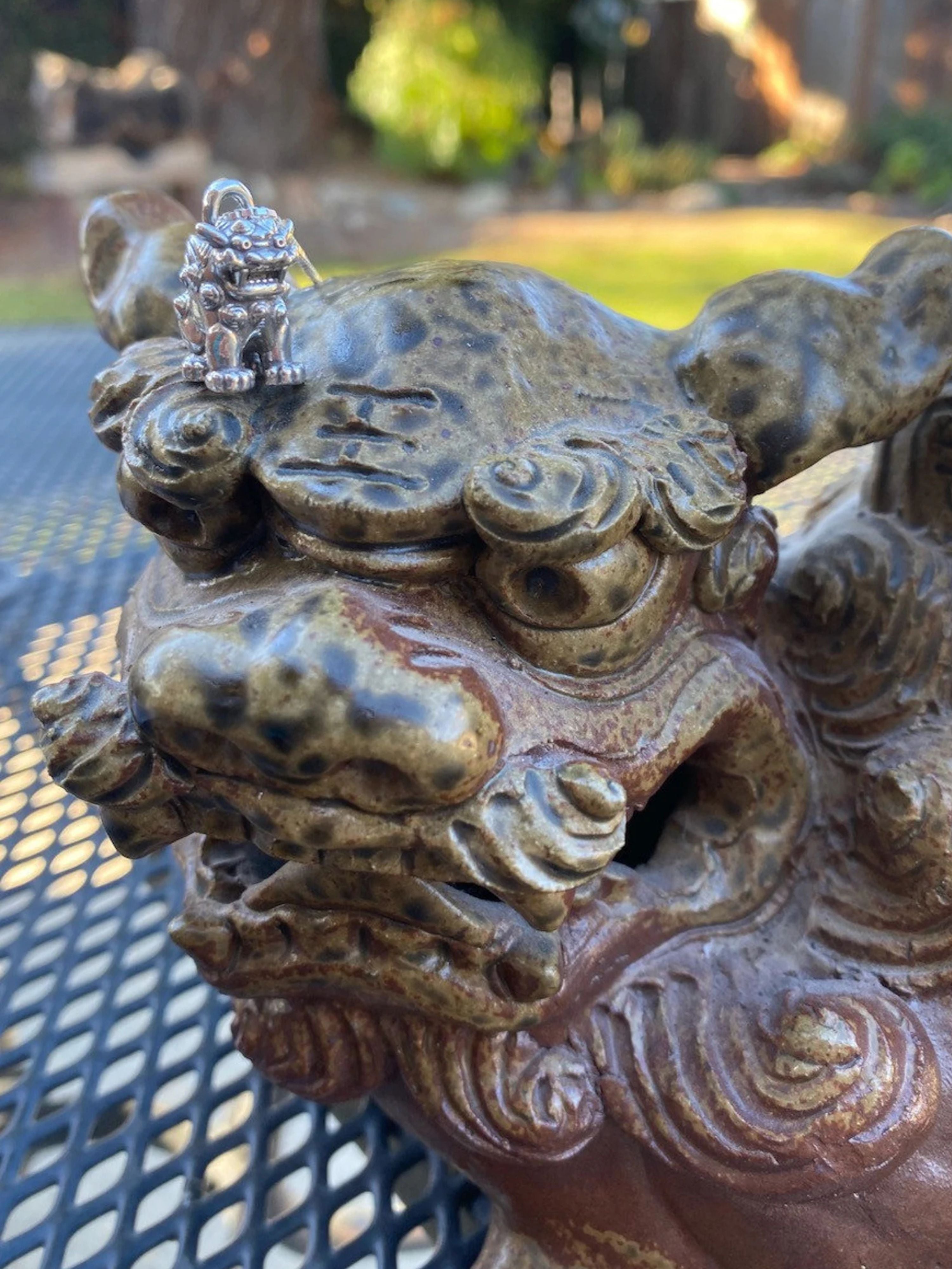 Shisa Foo Dog Lion Charm - Sterling Silver