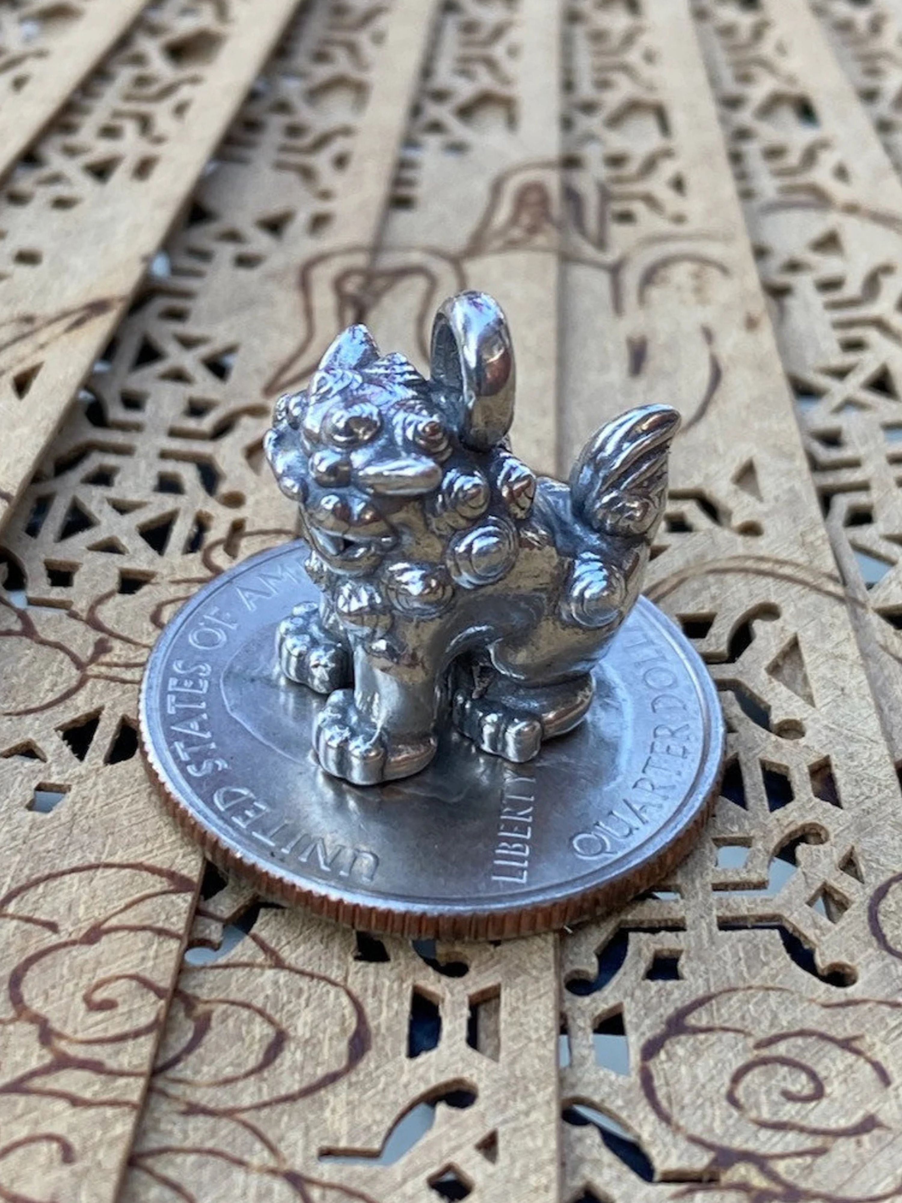 Shisa Foo Dog Lion Charm - Sterling Silver