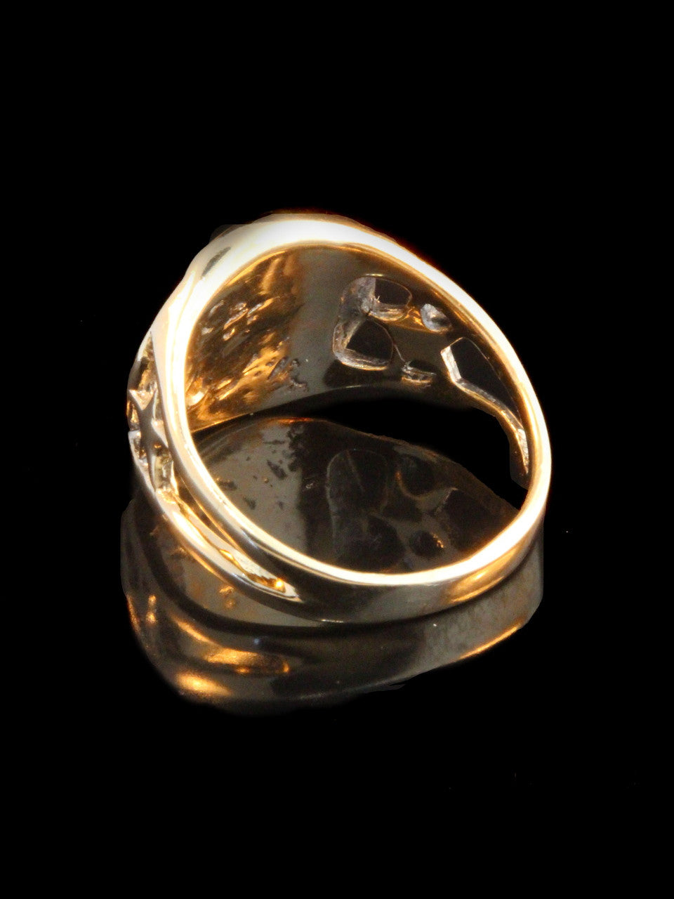Moon and Star Ring with 5 Pt. Diamond - 14k Gold