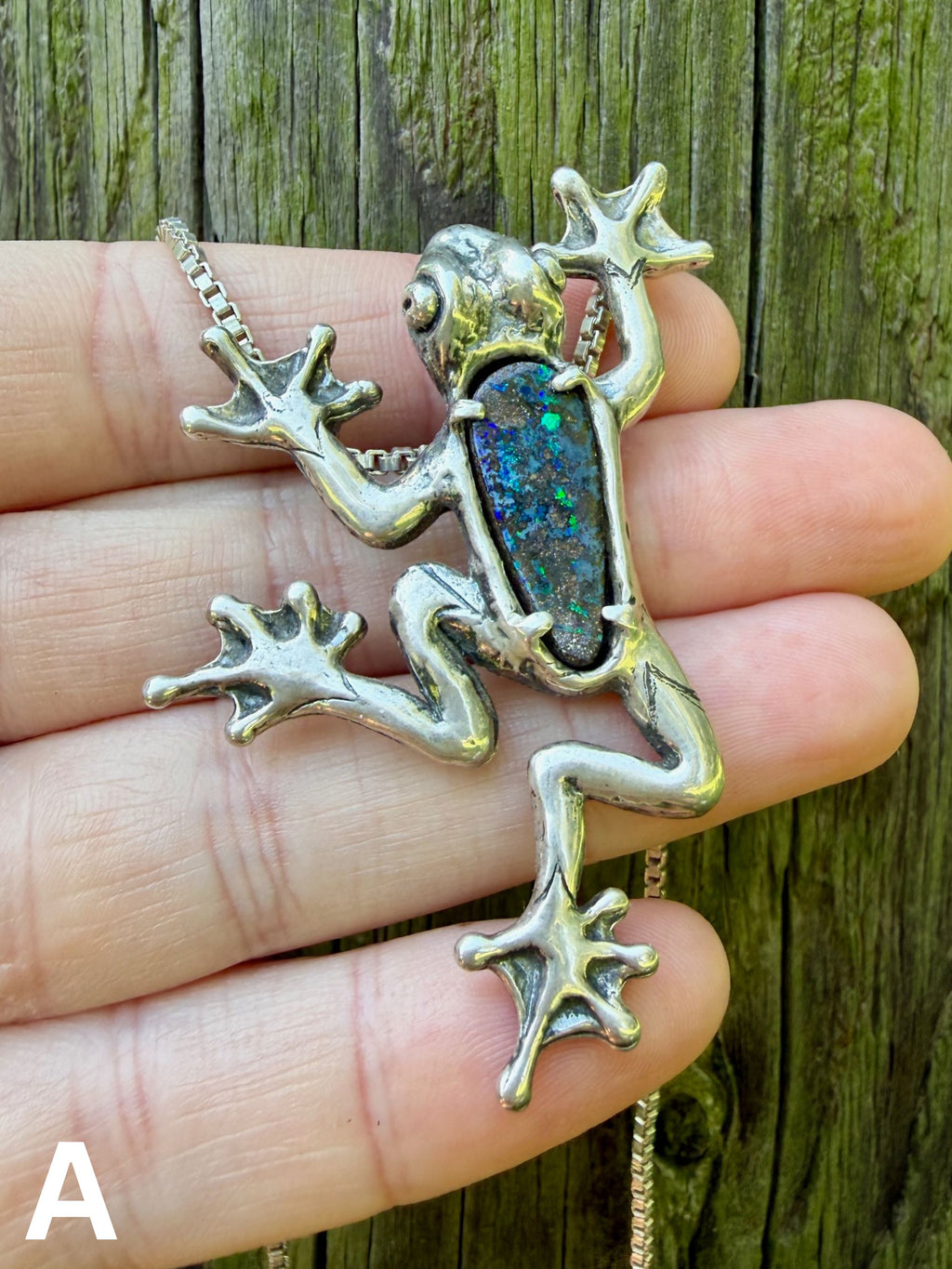 Treasure Back Tree Frog Pendant - Sterling Silver
