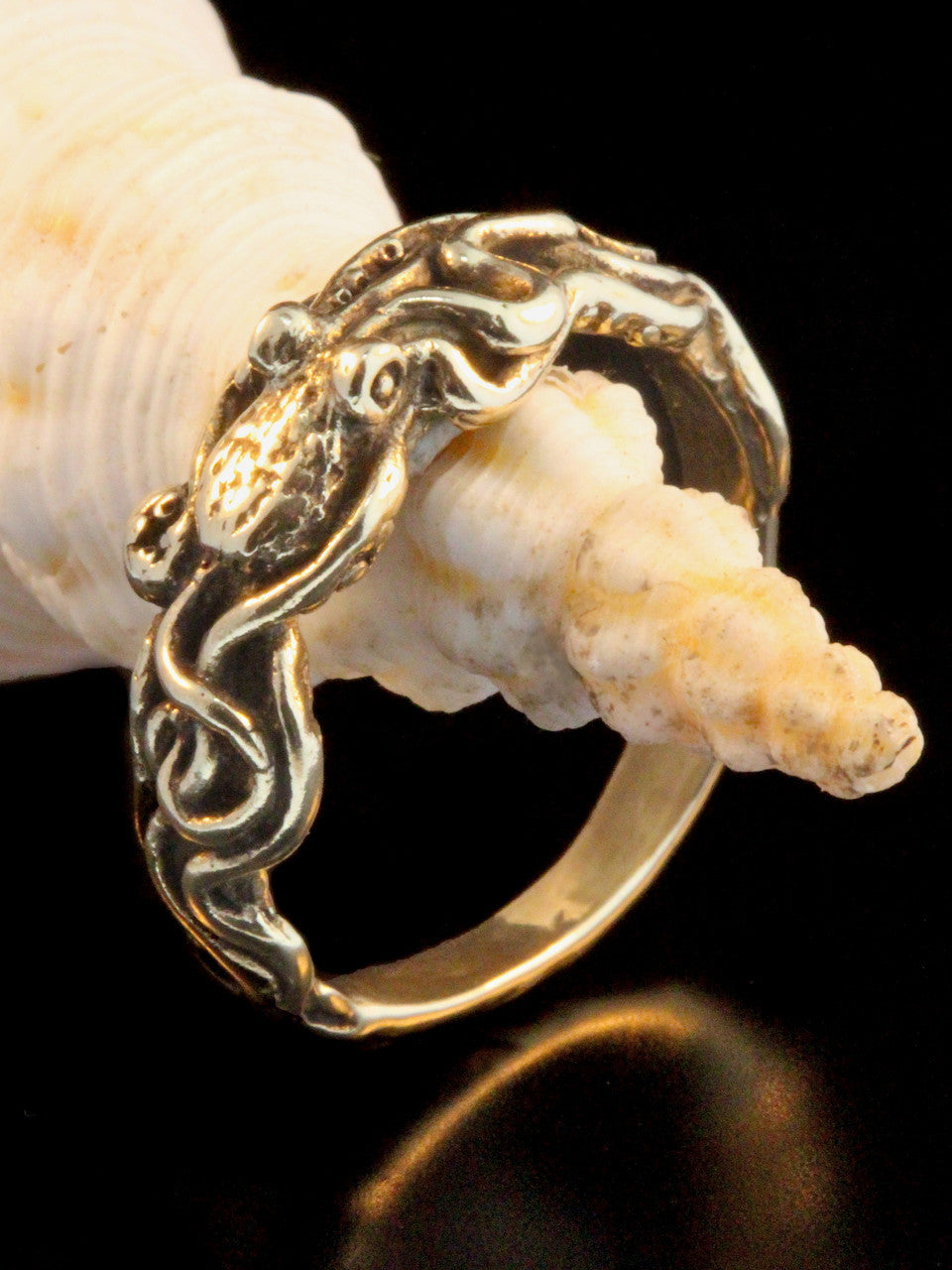 14K gold tentacle twist octopus ring, commitment ring, wedding ring