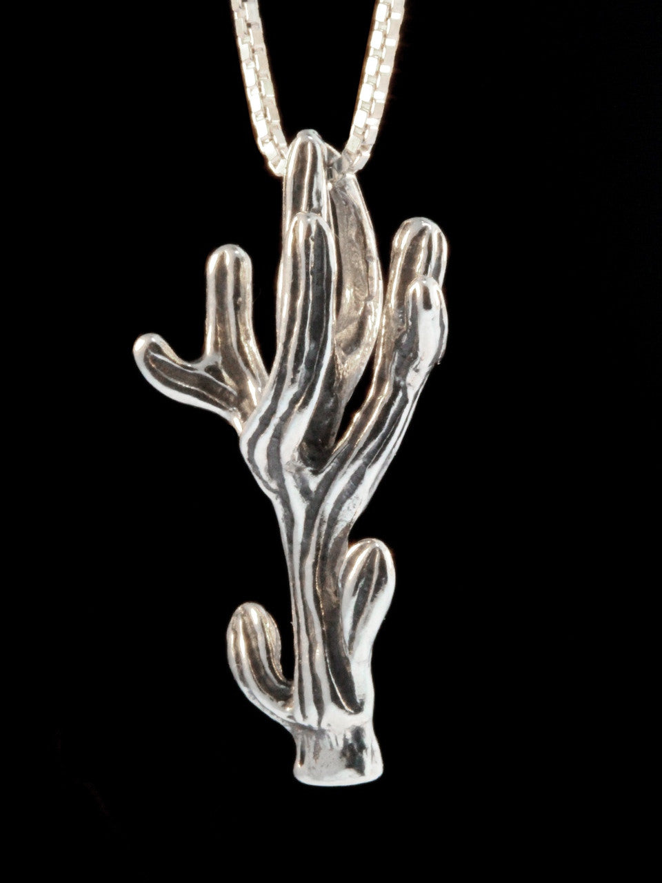 Saguaro Cactus Pendant - Silver