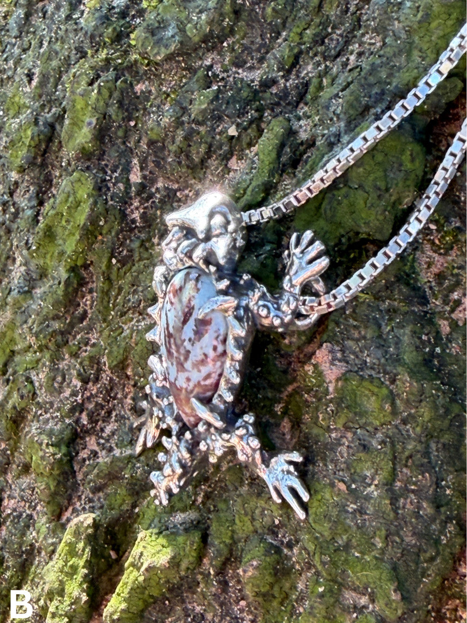 Horned Lizard with Larimar - Silver